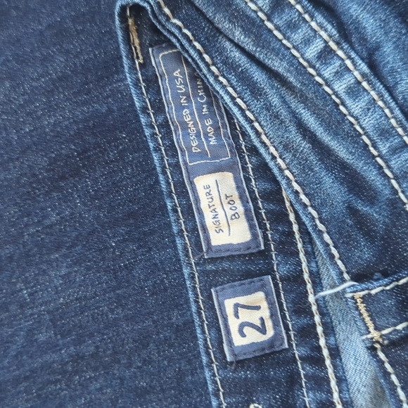 Miss Me Dark Wash Signature Boot Cut Embellished Sequin Denim Jean Size 27" - Picture 5 of 7